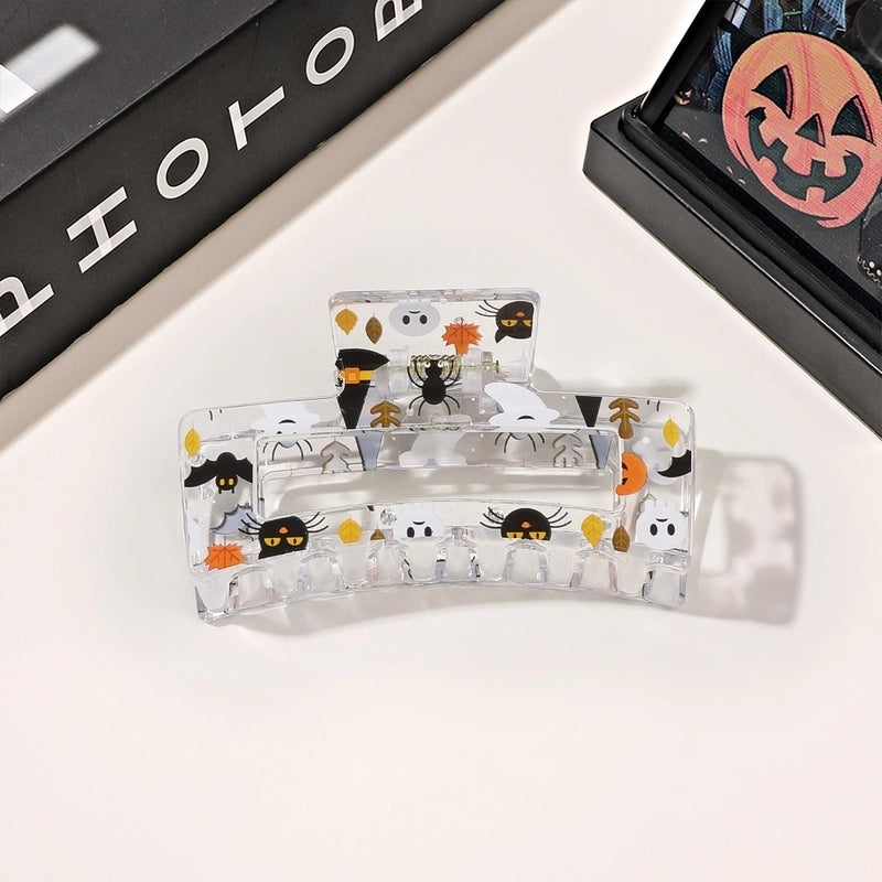 Halloween Minimalist Classic Style Women's Spider Web Skull Plastic Hair Claws