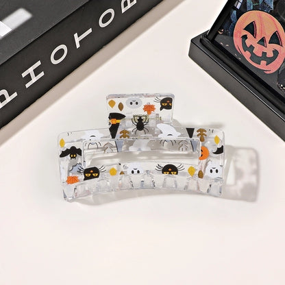 Halloween Minimalist Classic Style Women's Spider Web Skull Plastic Hair Claws