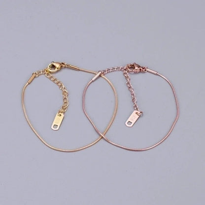 Heart 304 Stainless Steel Titanium Steel 18K Gold Plated Rose Gold Plated No Inlaid Anklet In Bulk