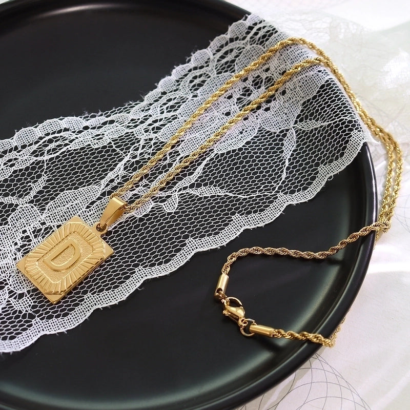 Minimalist Letter 304 Stainless Steel 18K Gold Plated Plating Choker