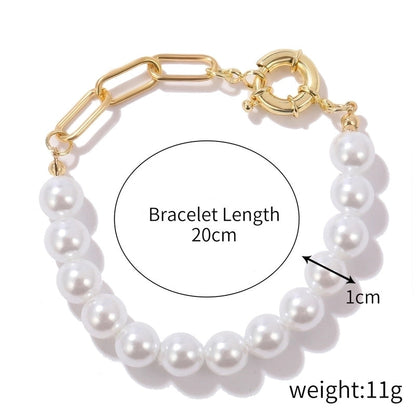 Fashion Geometric Heart Shape Imitation Pearl Alloy Plating Women\'s Bracelets
