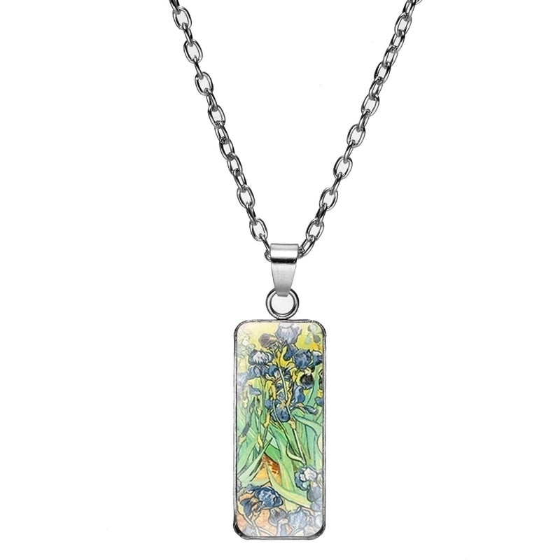 Alloy Classic Style Inlay Sunflower Starry Sky Glass Pendant Necklace