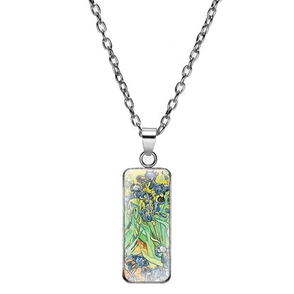 Alloy Classic Style Inlay Sunflower Starry Sky Glass Pendant Necklace