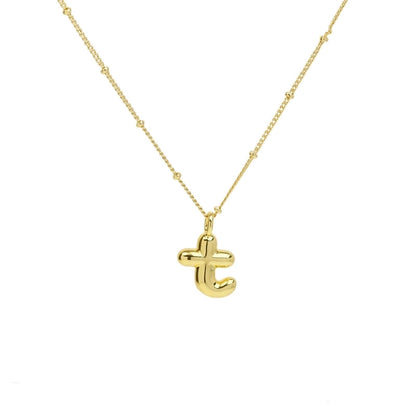 Copper Brass Minimalist Letter Pendant Necklace