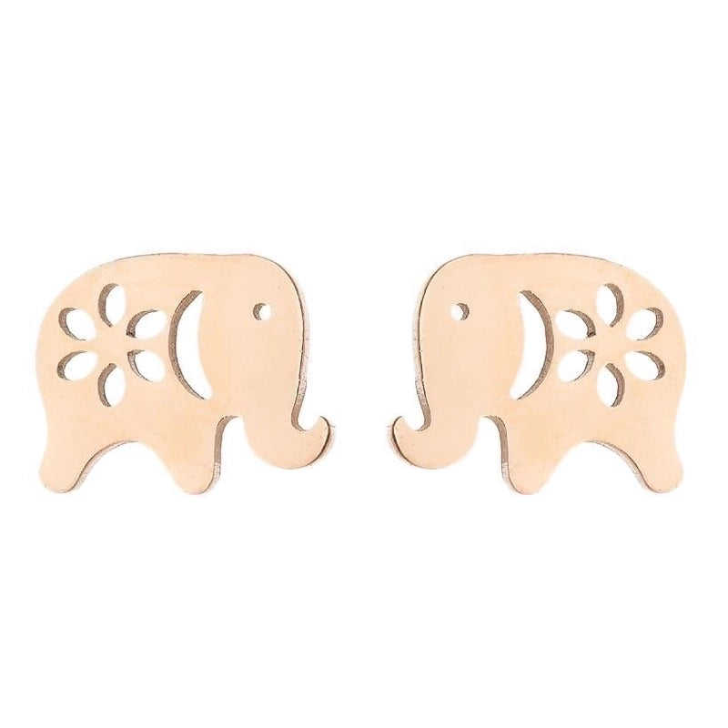 1 Pair Minimalist Animal Plating 304 Stainless Steel 18K Gold Plated Ear Studs