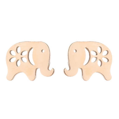 1 Pair Minimalist Animal Plating 304 Stainless Steel 18K Gold Plated Ear Studs