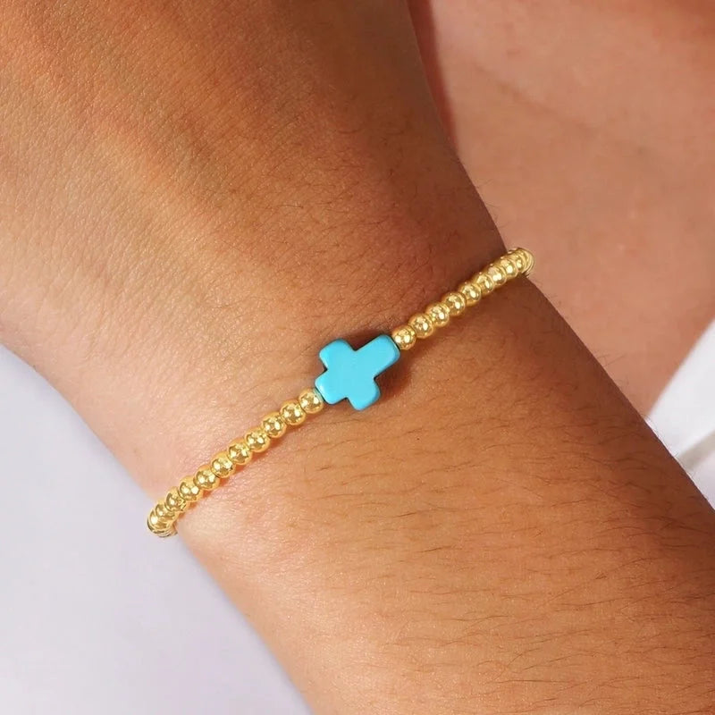 Semi-precious Stone Copper Handmade Geometric Bracelets