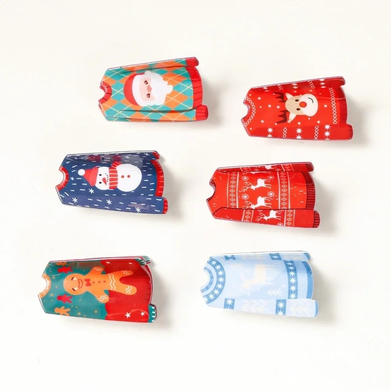 Christmas Cute IG Style Women's Santa Claus Snowman Elk PVC Hair Claws