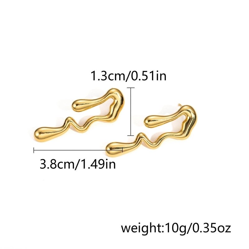 1 Pair Classic Style Geometric Oval Heart Shape Plating 304 Stainless Steel Ear Studs