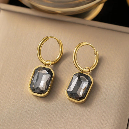 1 Pair Elegant Sweet Streetwear Geometric Plating Titanium Steel Earrings