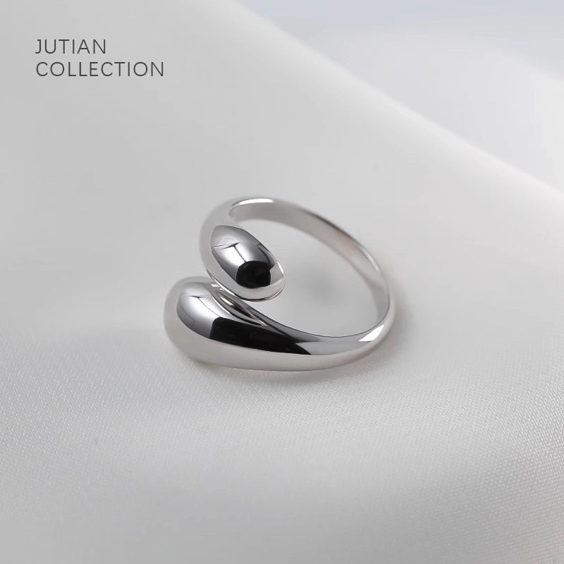 Basic Modern Style Classic Style Water Droplets 18K Gold Plated Metal Adjustable Ring Open Rings