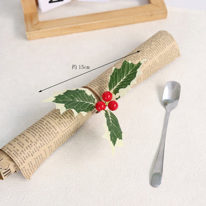 2 Pieces Can Be Matched With Christmas Decoration Pine Needle Napkin Rings For Hotel And Home Use Napkin Holders