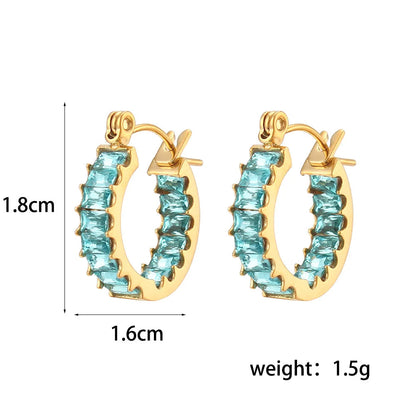 Fashion Circle Geometric Stainless Steel 18K Gold Plated Earrings