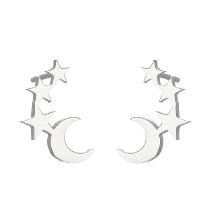1 Pair Halloween Fashion Smile Face Star Skull Plating Hollow Out Stainless Steel Ear Studs
