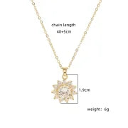 Copper 18K Gold Plated Plating Inlay Double Ring Letter Zircon Necklace