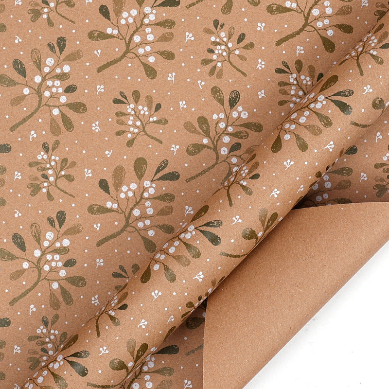 Christmas Gift Gift Box Wrapping Paper Brown Kraft Paper Uv Printing Environmentally Friendly Christmas Wrapping Paper Set