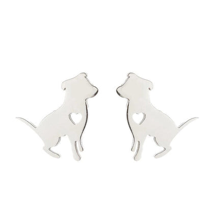 Minimalist Dog Cat Plating 304 Stainless Steel Stainless Steel Earrings