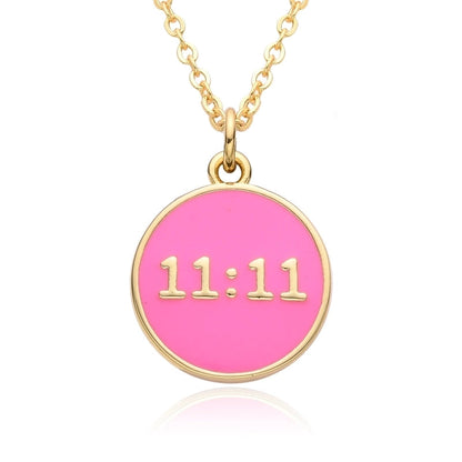 2 Pieces Copper Enamel Geometric Number Pendant Necklace