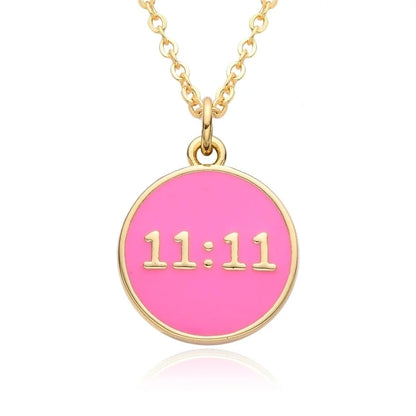 2 Pieces Copper Enamel Geometric Number Pendant Necklace