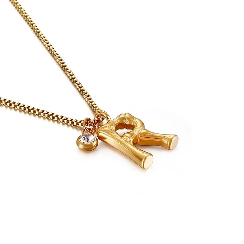 Titanium Steel 18K Gold Plated Plating Letter Necklace