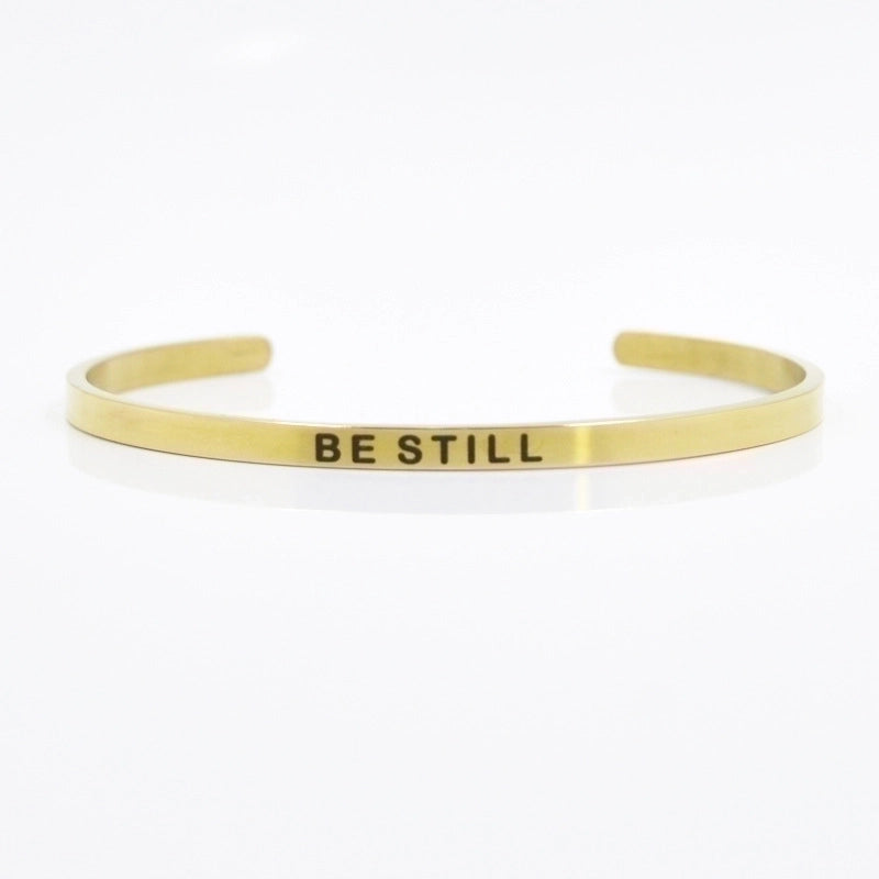 Minimalist Letter Stainless Steel Bangle