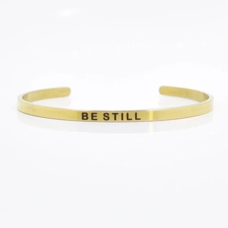 Minimalist Letter Stainless Steel Bangle