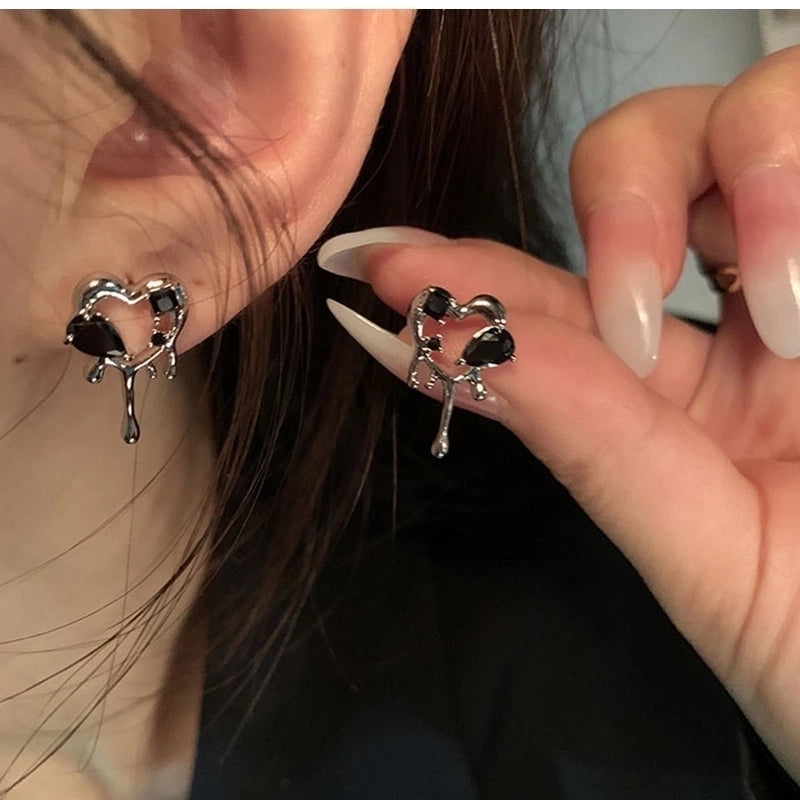 1 Pair Minimalist Round Inlay Alloy Pearl Zircon Drop Earrings