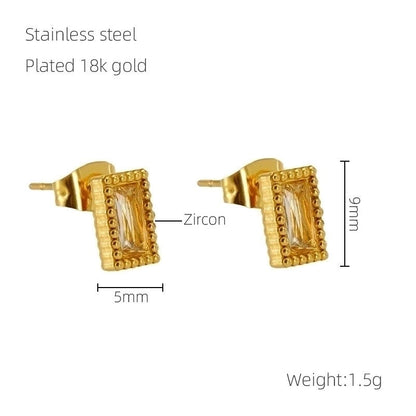 1 Pair Glam Retro Heart Shape Plating Inlay 304 Stainless Steel Rhinestones 18K Gold Plated Drop Earrings