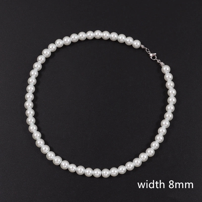 Elegant Geometric Imitation Pearl Beaded Unisex Necklace
