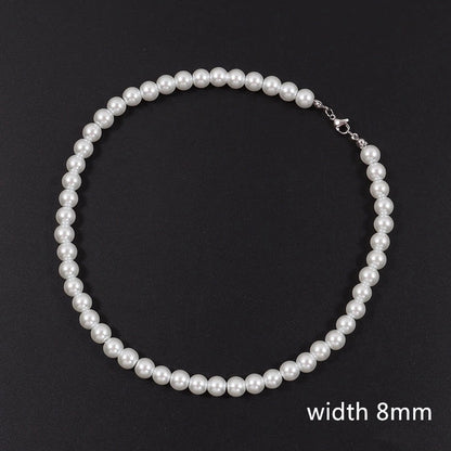 Elegant Geometric Imitation Pearl Beaded Unisex Necklace