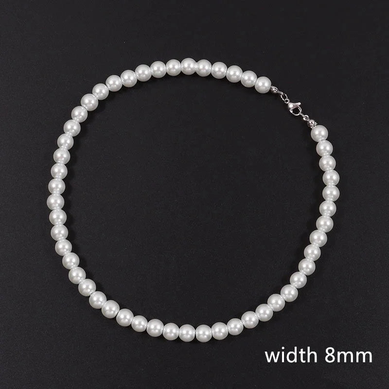 Elegant Geometric Imitation Pearl Beaded Unisex Necklace