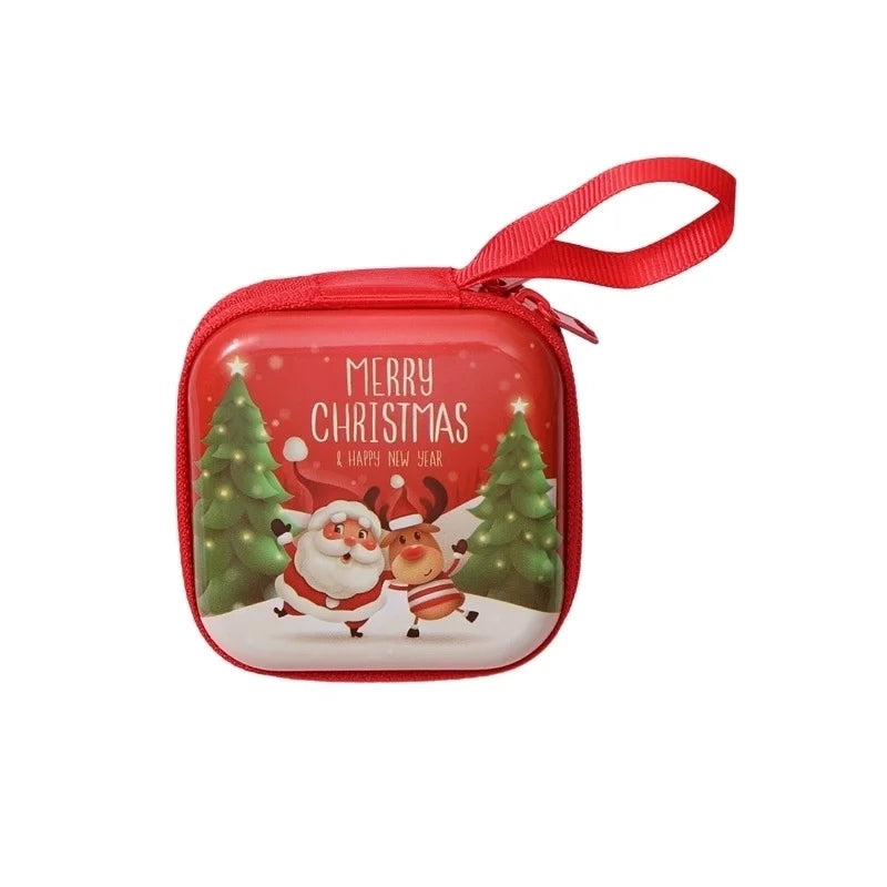 Kid'S Christmas Tree Santa Claus Letter Tinplate Zipper Coin Purses