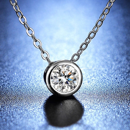 Shiny Geometric White Copper Inlay Rhinestones Pendant Necklace