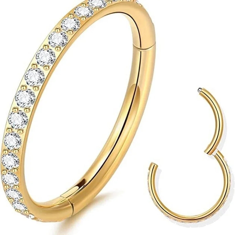 1 Piece Nose Rings & Studs Minimalist Classic Style Commute Round 316L Stainless Steel Plating Inlay Zircon Nose Ring