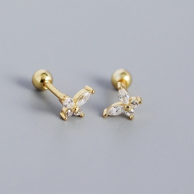 Minimalist Geometric Plating Gem Earrings Ear Studs