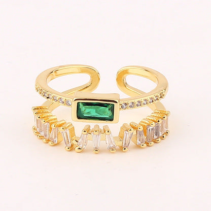 Women Metal Butterfly Geometric Copper Electroplating Rings