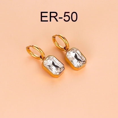 1 Pair Fashion Sector Heart Shape Tassel Gold Plated Inlay 304 Stainless Steel Zircon Stainless Steel Earrings