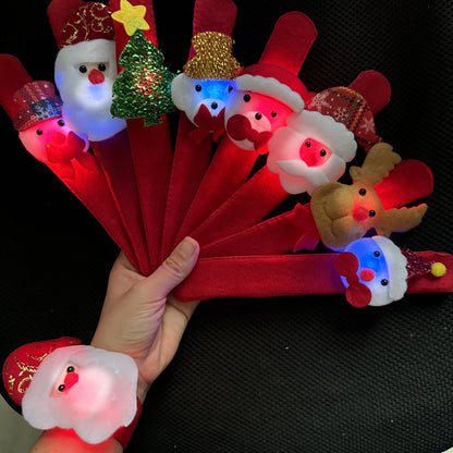 2 Pieces Christmas Snap Bracelet Christmas Snap Ring Kindergarten Children's Activity Small Gift Elementary School Student Holiday Gift