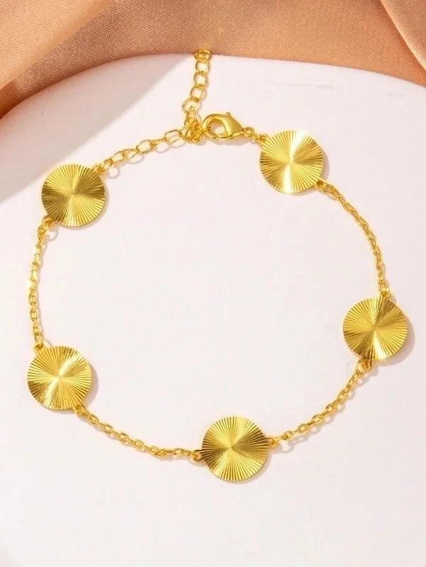 Copper Cable Chain Round Heart Shape Gourd Bracelets