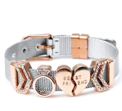 Minimalist Heart Shape Stainless Steel Plating Bangle