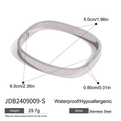Classic Style Solid Color 304 Stainless Steel Bangle In Bulk Stainless Steel Bracelets