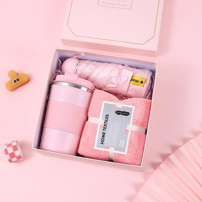 Business Gift Set Women's Day Gift Employee Activity Insulated Cup Umbrella Suitable For Clients