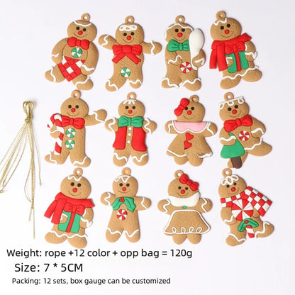 Cross-border Exclusive For New Gingerbread Man Pendant Christmas Tree Ornaments Pvc Source Manufacturers Christmas Ornaments