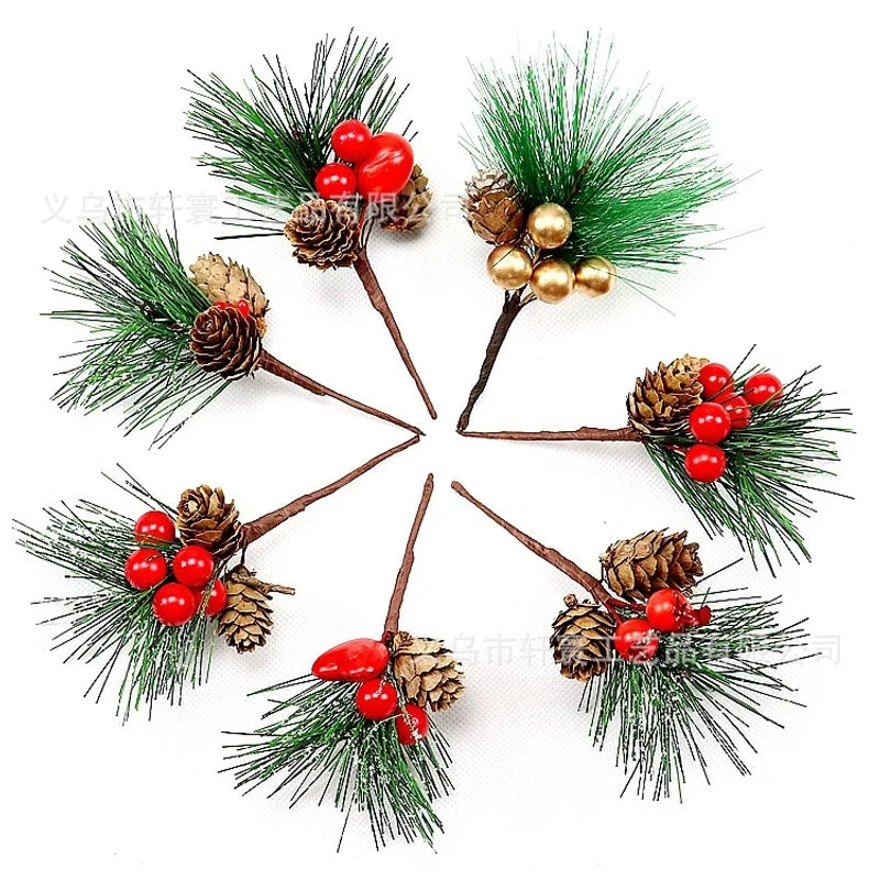 Factory Direct Supply Cross-border Berry Combination Mini Christmas PVC Material Simulation Pine Cone Christmas Decoration Spot