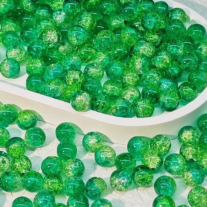 50 PCS/Package Diameter 10mm Diameter 8mm Glass Crackle Glass Beads Round Jewelry Accessories