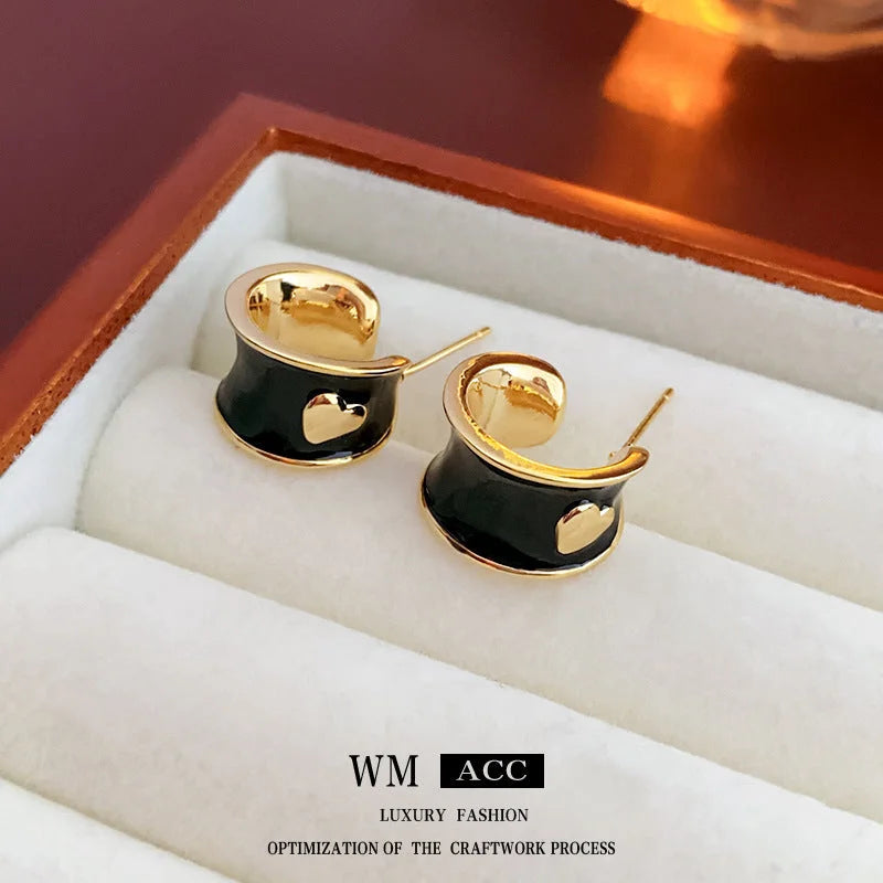 Medieval Pearl Geometric Copper Electroplating Stud Earrings