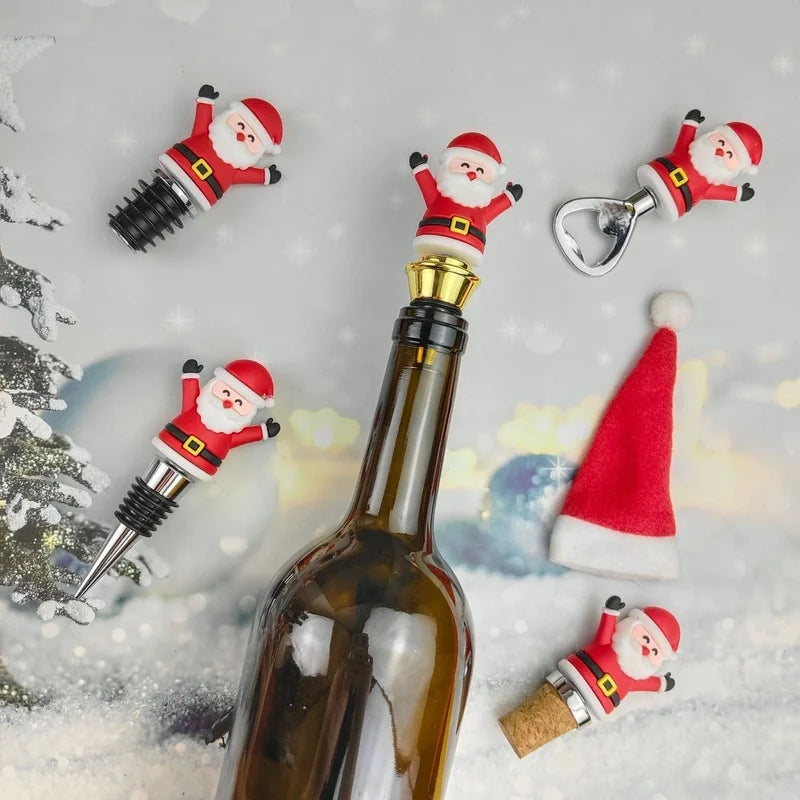 Christmas Cute Santa Claus Alloy Wine Stopper 1 Piece