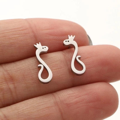 1 Pair Casual Cute Animal Plating Hollow Out 304 Stainless Steel 18K Gold Plated Ear Studs