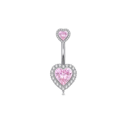 1 Piece 1 Set 1 Pair Belly Rings Minimalist Solid Color 304 Stainless Steel Inlay Rhinestones Belly Rings