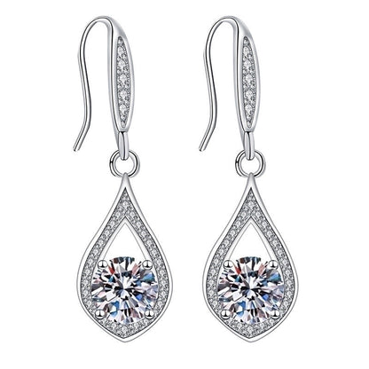 1 Pair Sweet Minimalist Round Heart Shape Bow Knot Plating Inlay Copper Zircon Silver Plated Drop Earrings